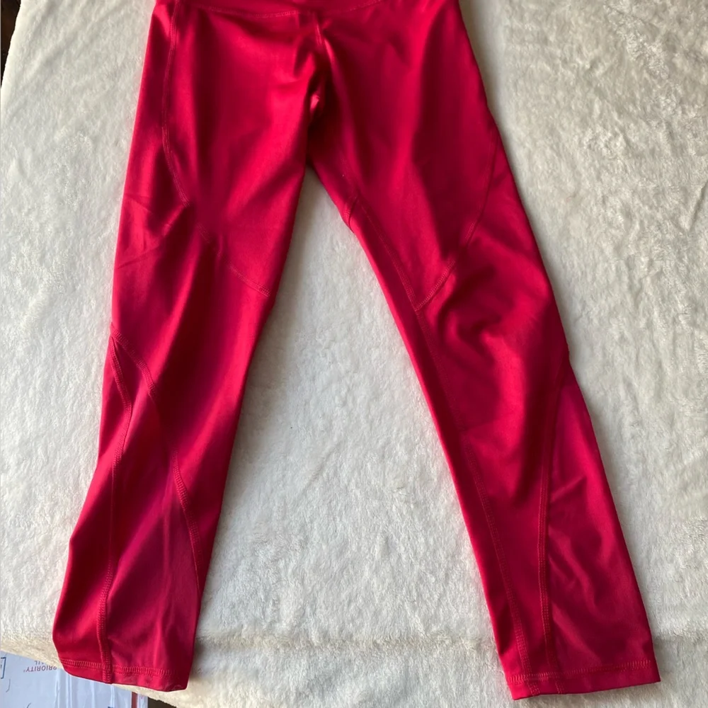 Old Navy Powerpress Leggings‎ Mid Rise Crop Mesh Size 10/12 Pink